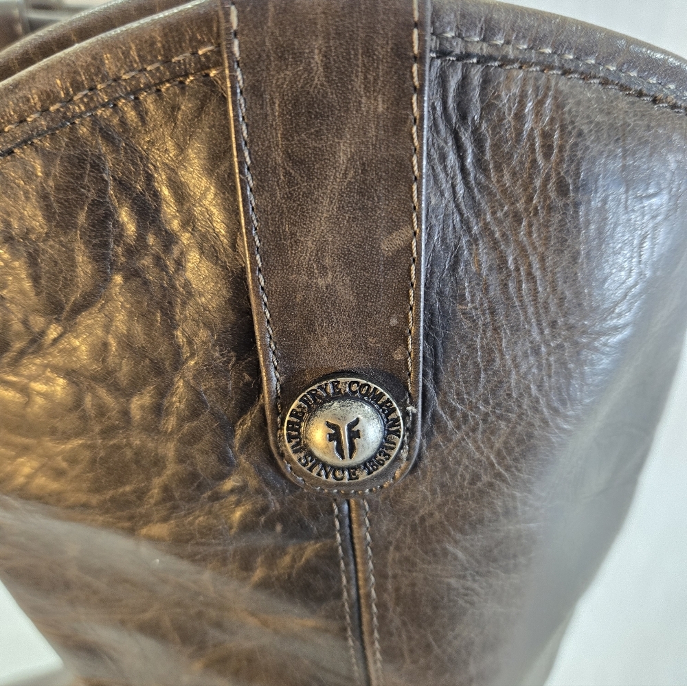 Frye Melissa Brown Leather Women's Size 6B Knee High Boots - Picture 6 of 9